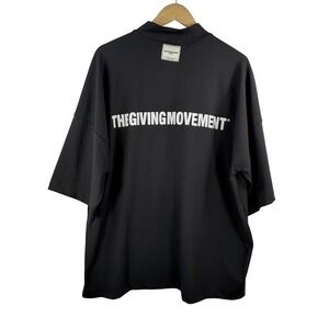 The Giving Movement Black Mock‎ Neck Super Oversized T-Shirt sz L